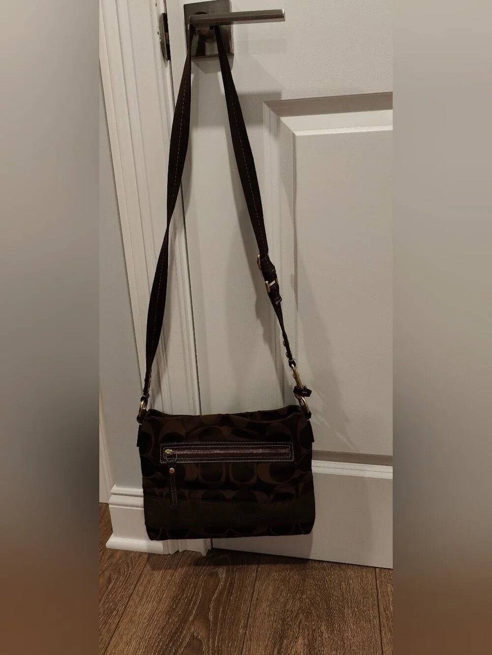 Coach Brown Signature F18038 Crossbody Bag